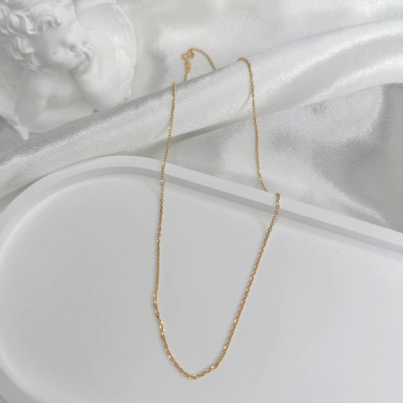 Wholesale 925 Sterling Silver Goldplated Minimalist Geometric O Chain Necklace For Women