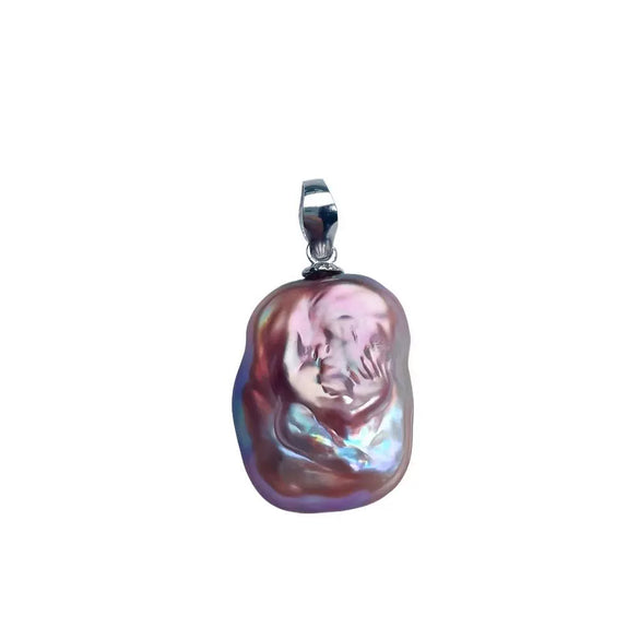 Wholesale Sterling Silver Handmade Melon Buckle Pendant Baroque Freshwater Pearl Necklace With Irregular Design