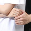 Wholesale 925 Sterling Silver Heart And Wave Pattern Allmatch Couple Open Ring With Diamond Styling