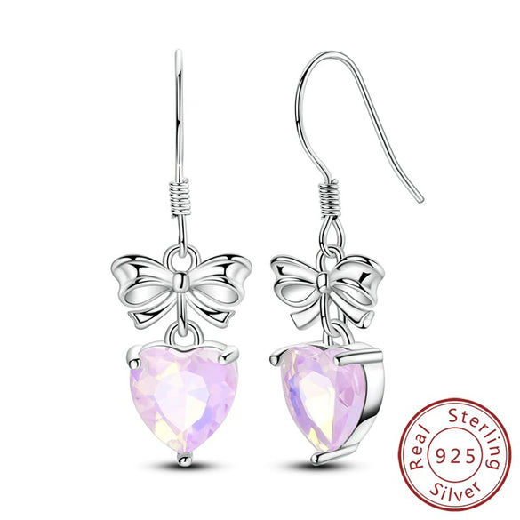 Wholesale 925 Sterling Silver Heart Crystal Ear Hooks For Women