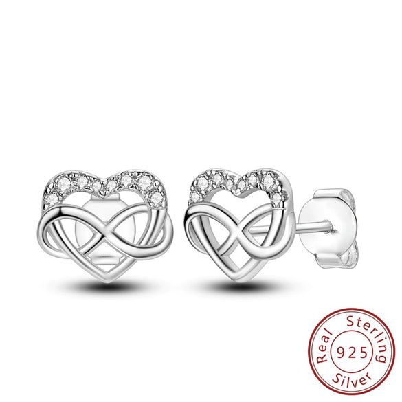 Wholesale 925 Sterling Silver Heart Crystal Ear Hooks For Women