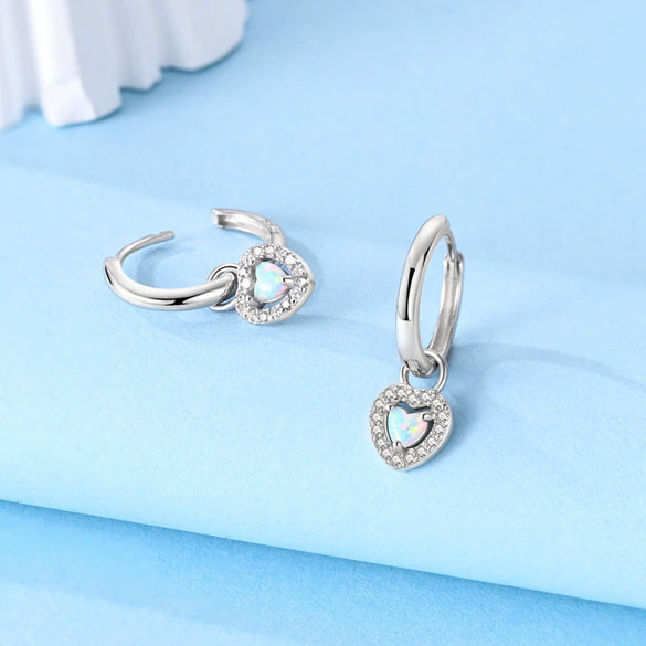 Wholesale 925 Sterling Silver Heart Crystal Ear Hooks For Women