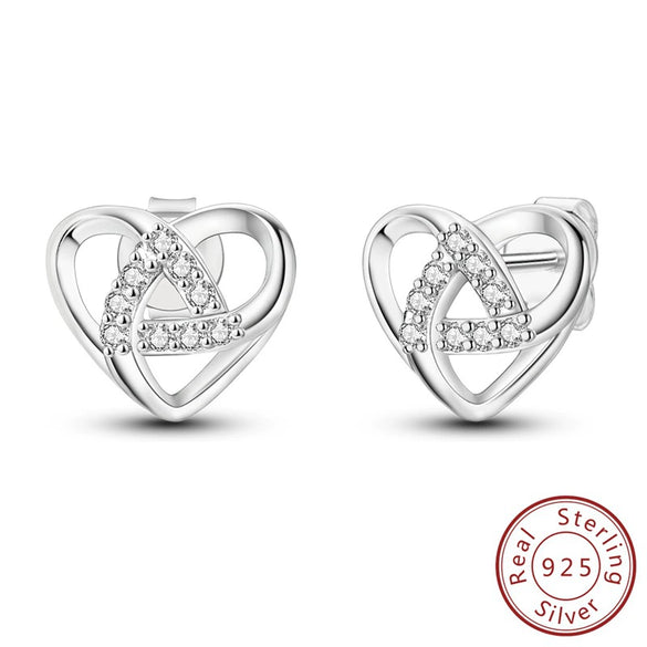 Wholesale 925 Sterling Silver Heart Crystal Ear Hooks For Women