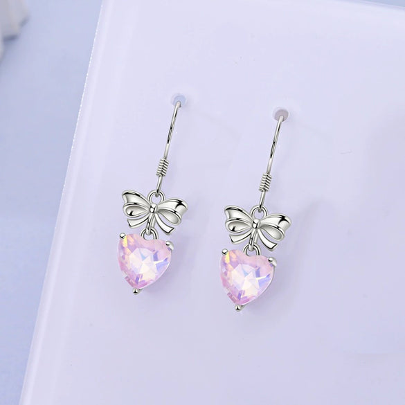 Wholesale 925 Sterling Silver Heart Crystal Ear Hooks For Women