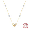 Wholesale 925 Sterling Silver Heart Pendant Necklace With Baroque Pearl Geometric Design And Electroplating
