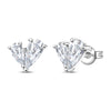 Wholesale 925 Sterling Silver Heart Shape Earrings Electroplated Women's Jewelry
