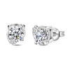 Wholesale 925 Sterling Silver Heart Shape Earrings Electroplated Women's Jewelry