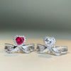 Wholesale 925 Sterling Silver Heart Shape Highend Love Ring With Red Corundum Ruby And Diamond Electroplated For Women
