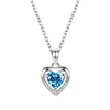 Wholesale Sterling Silver Heart Shape Pendant Necklace With O Shaped Chain Electroplated For Women