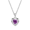 Wholesale Sterling Silver Heart Shape Pendant Necklace With O Shaped Chain Electroplated For Women