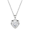Wholesale Sterling Silver Heart Shape Pendant Necklace With O Shaped Chain Electroplated For Women