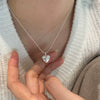 Wholesale 925 Sterling Silver Heart Shape Retro Texture Women Clavicle Chain Necklace With Electroplating Design