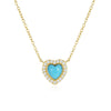 Wholesale 925 Sterling Silver Heart Shaped Diamond Turquoise Necklace With Electroplating For Women