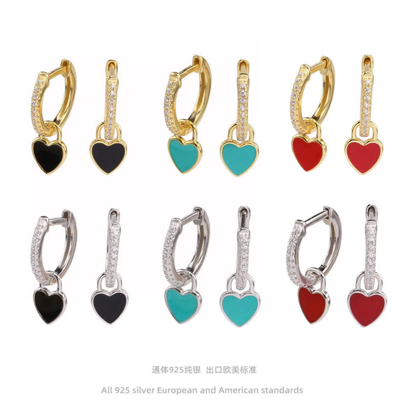 Wholesale 925 Sterling Silver Heart Shaped Elegant Fashion Earrings