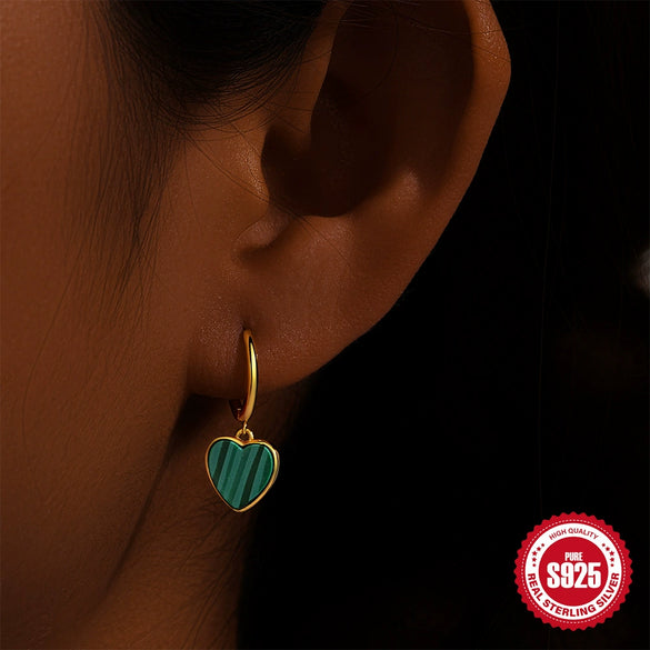 Wholesale 925 Sterling Silver Heart Shaped Peacock Elegant Earrings With Electroplating