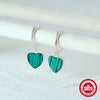 Wholesale 925 Sterling Silver Heart Shaped Peacock Elegant Earrings With Electroplating