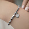 Wholesale 925 Sterling Silver Heartshaped Bracelet With Heavy Industry Pendant And Round Beads Seiko Crafted For Women