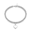 Wholesale 925 Sterling Silver Heartshaped Bracelet With Heavy Industry Pendant And Round Beads Seiko Crafted For Women