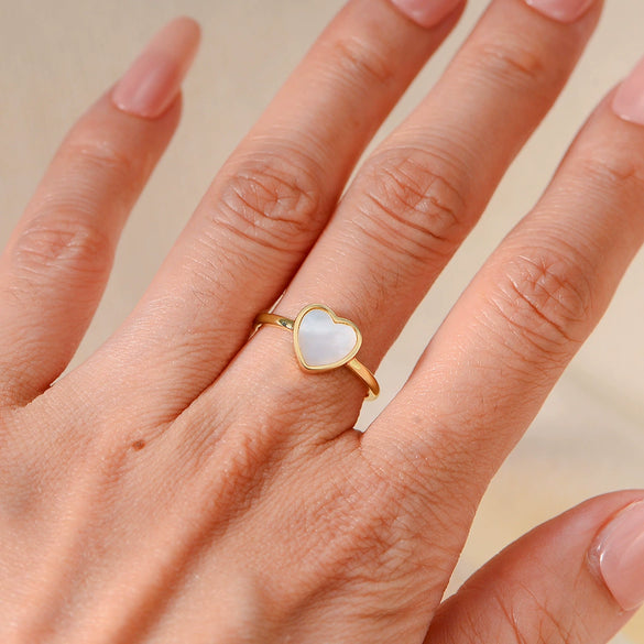 Wholesale 925 Sterling Silver Heartshaped Inlaid Shell Ring Bracelet For Women