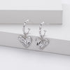 Wholesale Sterling Silver 925 Heartshaped Inlaid Zircon Earrings For Women
