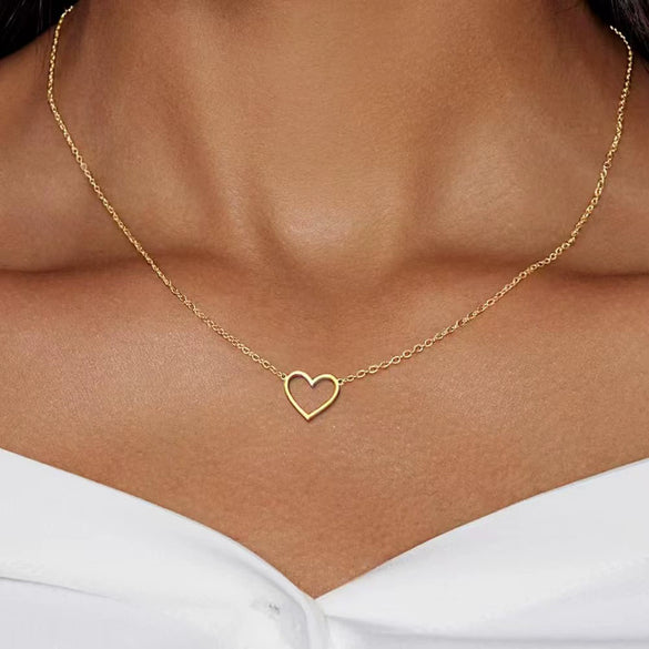 Wholesale 925 Sterling Silver Heartshaped Necklace Plain Heart Pendant Polish Finish Women's O Chain