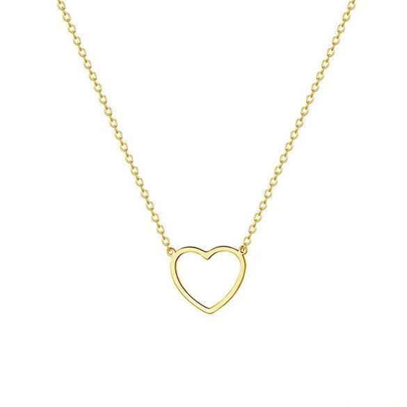 Wholesale 925 Sterling Silver Heartshaped Necklace Plain Heart Pendant Polish Finish Women's O Chain