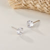 Wholesale 925 Sterling Silver High End Geometric Diamond Encrusted Four Claw Zircon Earrings For Pierced Ears With Electroplating