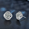 Wholesale 925 Sterling Silver Inlaid Mossan Diamond Four Leaf Clover Geometric Design Women's Earrings