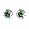 Wholesale 925 Sterling Silver Inlaid Mossan Diamond Four Leaf Clover Geometric Design Women's Earrings