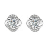 Wholesale 925 Sterling Silver Inlaid Mossan Diamond Four Leaf Clover Geometric Design Women's Earrings