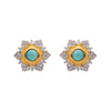 Wholesale Sterling Silver Inlaid Natural Multicolor Flower Earrings Light Luxury Design