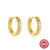 Wholesale 925 Sterling Silver Inlaid Zircon Geometric Stacked Earring With Electroplating For Women