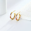 Wholesale 925 Sterling Silver Inlaid Zircon Ushape Earrings For Women