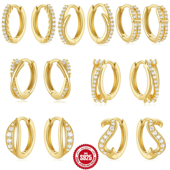 Wholesale 925 Sterling Silver Irregular Twisted Earring With S Cross Ear Buckle Electroplated For Women Geometric Design