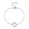 Wholesale 925 Sterling Silver Jewelry Set With Hollow Out Four Leaf Clover Pattern For Women Electroplated Includes Necklace Earrings Bracelet And Ring