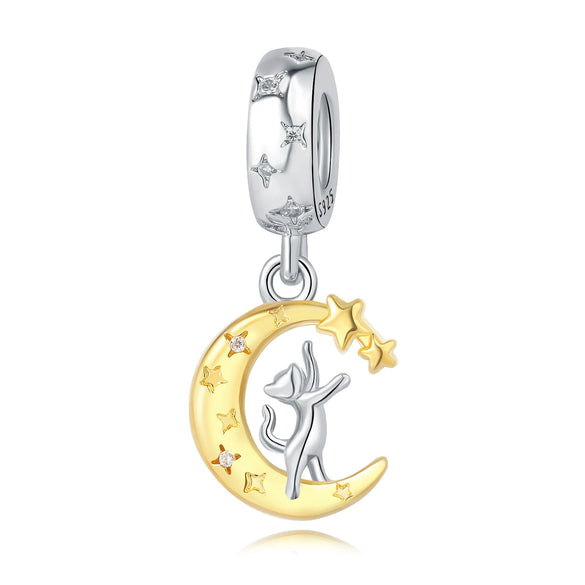 Wholesale Sterling Silver Jewelry With Star Moon Religious Charm And Dripping Oil Design