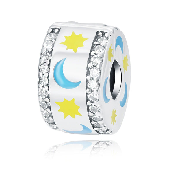 Wholesale Sterling Silver Jewelry With Star Moon Religious Charm And Dripping Oil Design