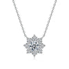 Wholesale 925 Sterling Silver Ladies Pendant Necklace With Sunflower And Snowflake Patterns Simple Style