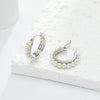 Wholesale 925 Sterling Silver Leaf Pattern Pearl Earrings