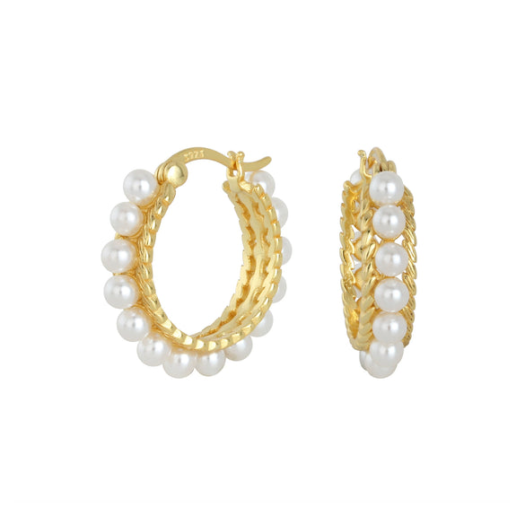 Wholesale 925 Sterling Silver Leaf Pattern Pearl Earrings