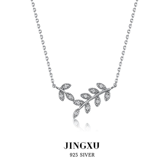Wholesale 925 Sterling Silver Leafshaped Pendant Necklace With Seiko Processing For Women