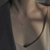 Wholesale Sterling Silver Light Luxury Double Rectangular Ochain Necklace With Geometric Pattern And Diamond Design For Women