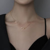 Wholesale Sterling Silver Light Luxury Double Rectangular Ochain Necklace With Geometric Pattern And Diamond Design For Women
