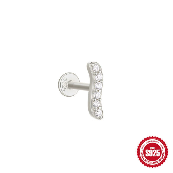 Wholesale Sterling Silver Love Crown Geometric Cartilage Thread Puncture Earrings Unisex With Environmental Protection Electroplating