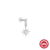 Wholesale Sterling Silver Love Crown Geometric Cartilage Thread Puncture Earrings Unisex With Environmental Protection Electroplating