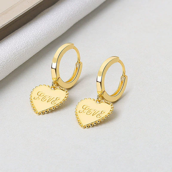 Wholesale 925 Sterling Silver Love Ear Buckle Earrings With Flower Pattern For Women Light Luxury Style