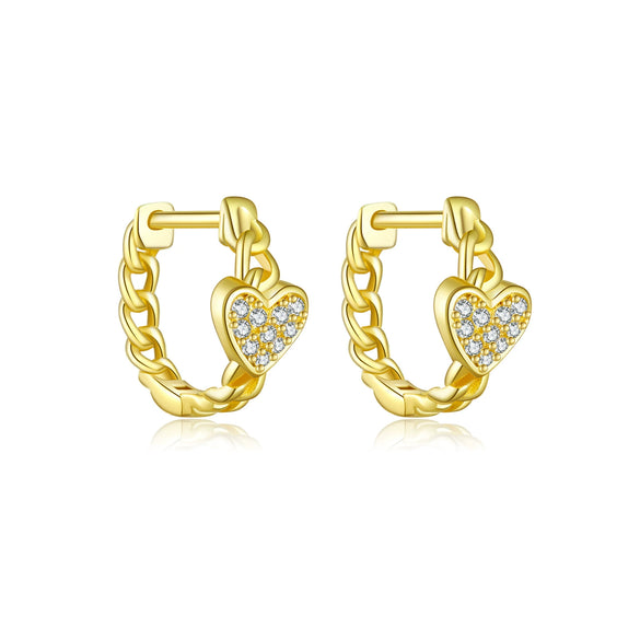 Wholesale 925 Sterling Silver Love Earrings With High Design Sense Ear Buckle Electroplated With Platinum And 18K Gold Inlaid With Zircon