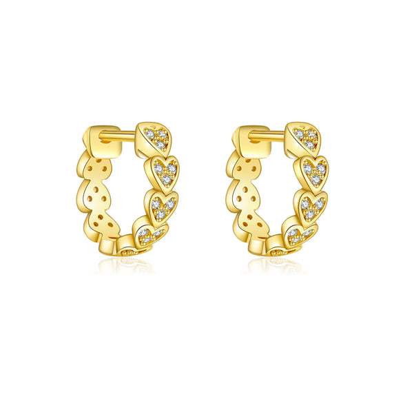 Wholesale 925 Sterling Silver Love Earrings With High Design Sense Ear Buckle Electroplated With Platinum And 18K Gold Inlaid With Zircon