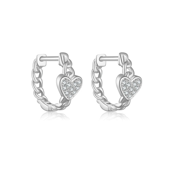 Wholesale 925 Sterling Silver Love Earrings With High Design Sense Ear Buckle Electroplated With Platinum And 18K Gold Inlaid With Zircon