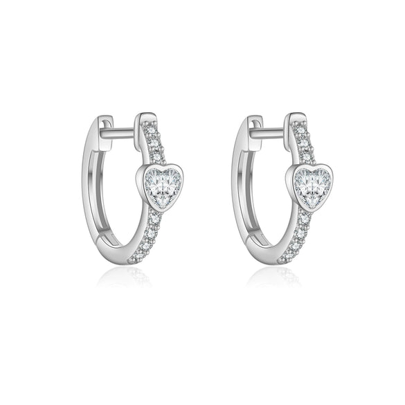 Wholesale 925 Sterling Silver Love Earrings With High Design Sense Ear Buckle Electroplated With Platinum And 18K Gold Inlaid With Zircon